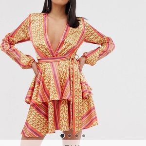 ASOS TALL John Zack plunge front skater dress